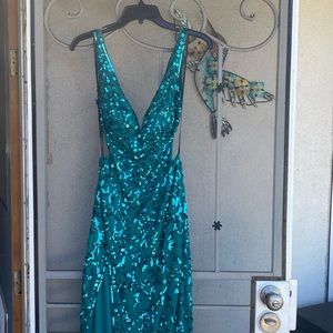 Ball gown—. Sherri Hill. Color -Jade. Size 4